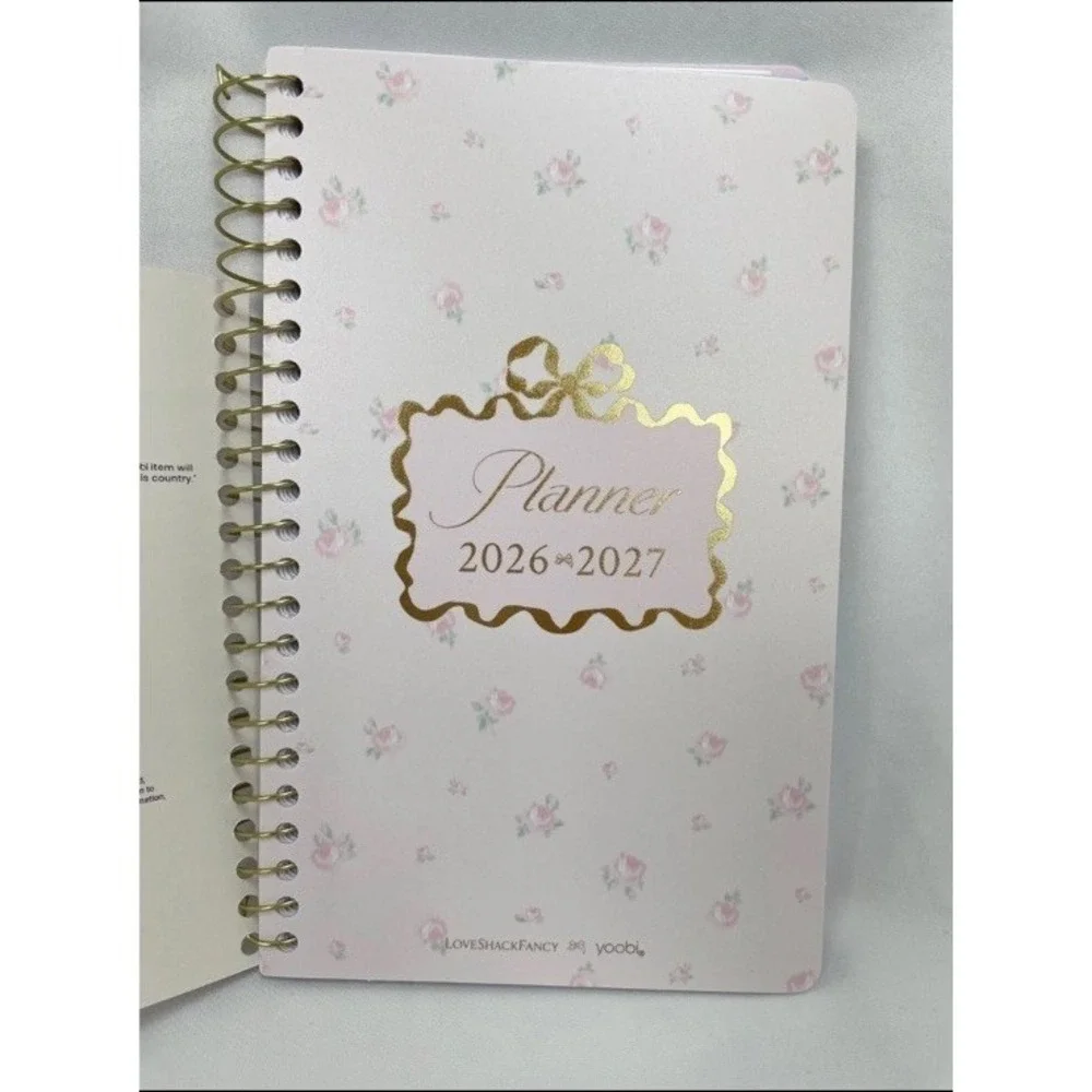 LoveShackFancy x Target Weekly Monthly Student School Planner Floral Ditsy Pink